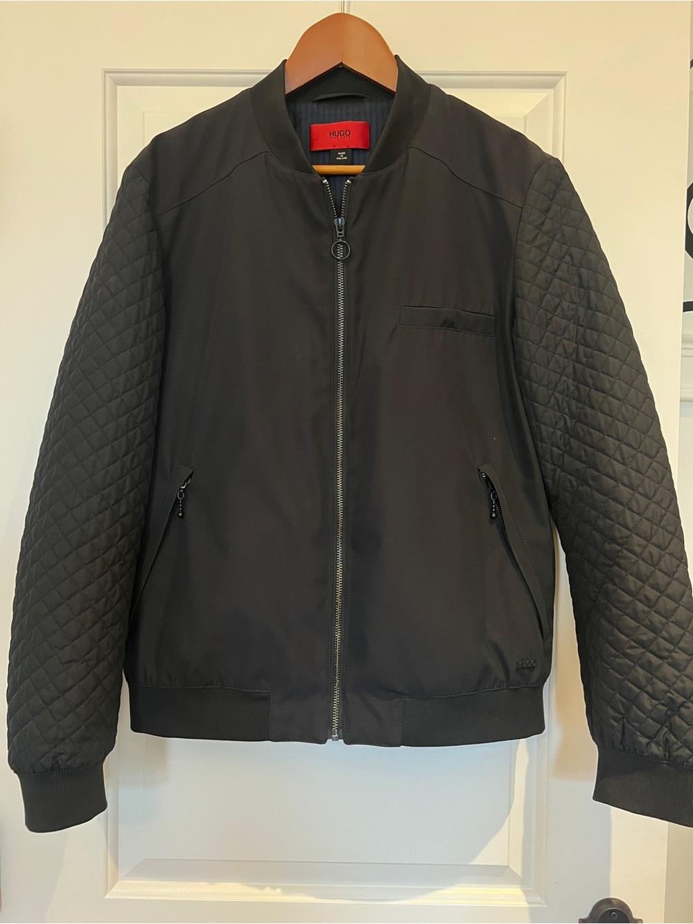 Hugo Boss Black Quilted-Sleeve Bomber Jacket